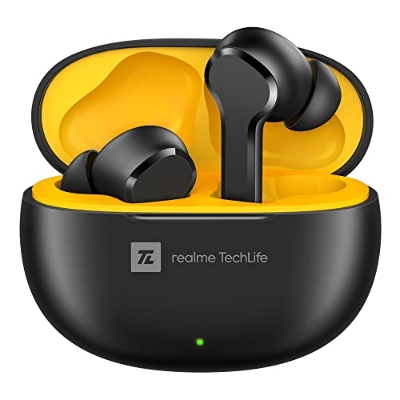 Picture of Realme TechLife Buds T100 , 10mm Dynamic Bass Driver for Real HD Sound & AI ENC for Calls Earbuds With Bluetooth 5.3