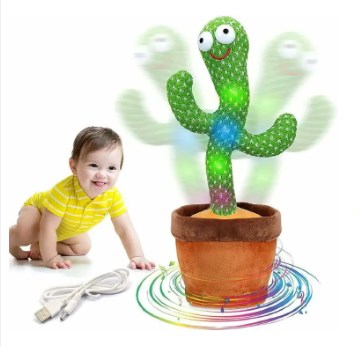 Picture of Dancing Cactus Talking Cactus Stuffed Plush Toy Electronic Toy with Song Plush Cactus Potted Toy Early Education Toy for Kids
