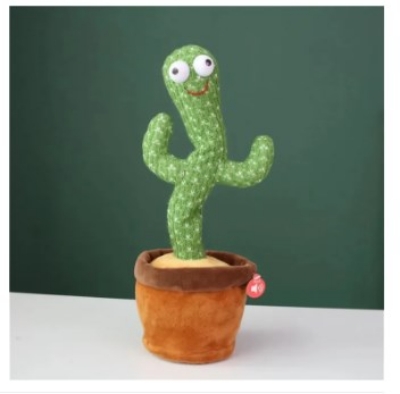 Picture of Dancing Cactus Talking Cactus Stuffed Plush Toy Electronic Toy with Song Plush Cactus Potted Toy Early Education Toy for Kids