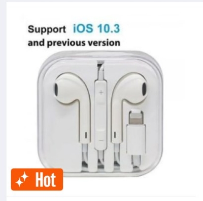 Picture of 8 7 6 5 Plus X XR XS Max Wired Earphone With Microphone Gaming Headset Stereo by A to Z Accessories BD