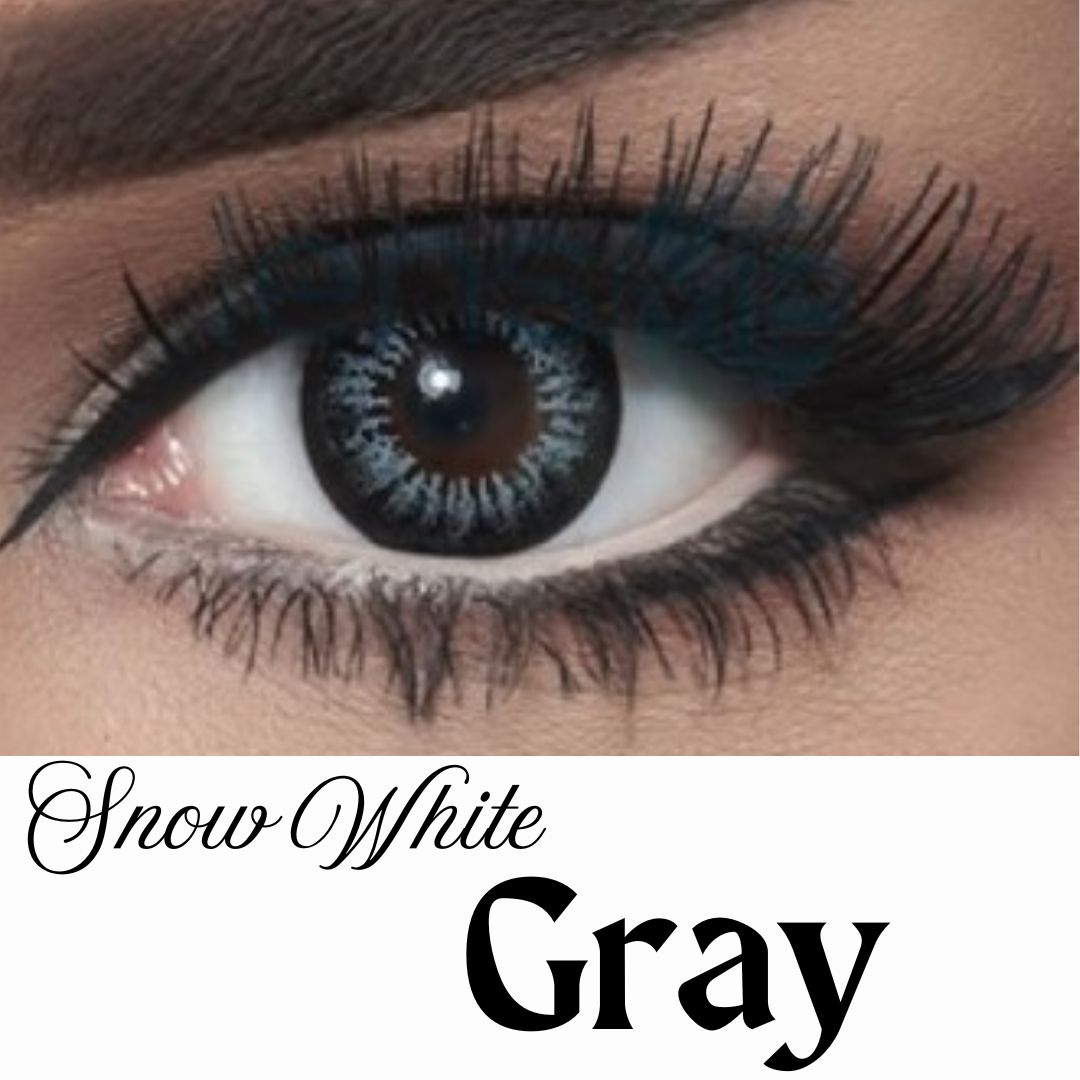 Picture of Bella Gray Snow White Color Contact Lens With Kit Box. Bella Snow White Series #swgray
