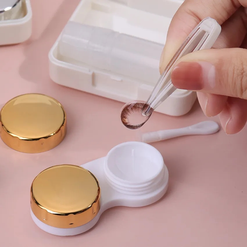 Picture of MIRROR Eyekan Portable Plastic Fashion Travel Contact Lens Case Set Glasses Wearing Tools K1520