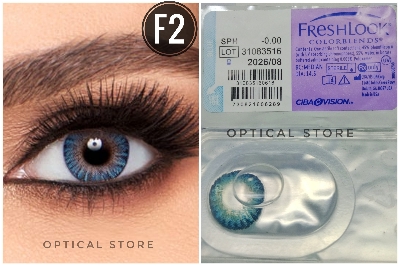 Picture of Freshlook Blue (Plano & Power)Color Contact Lens with kit box.1 pair Freshlook Colorblends Color contact lens For Eyemakeup/eyefashion. Freshlook Colorblensds Series #Blue