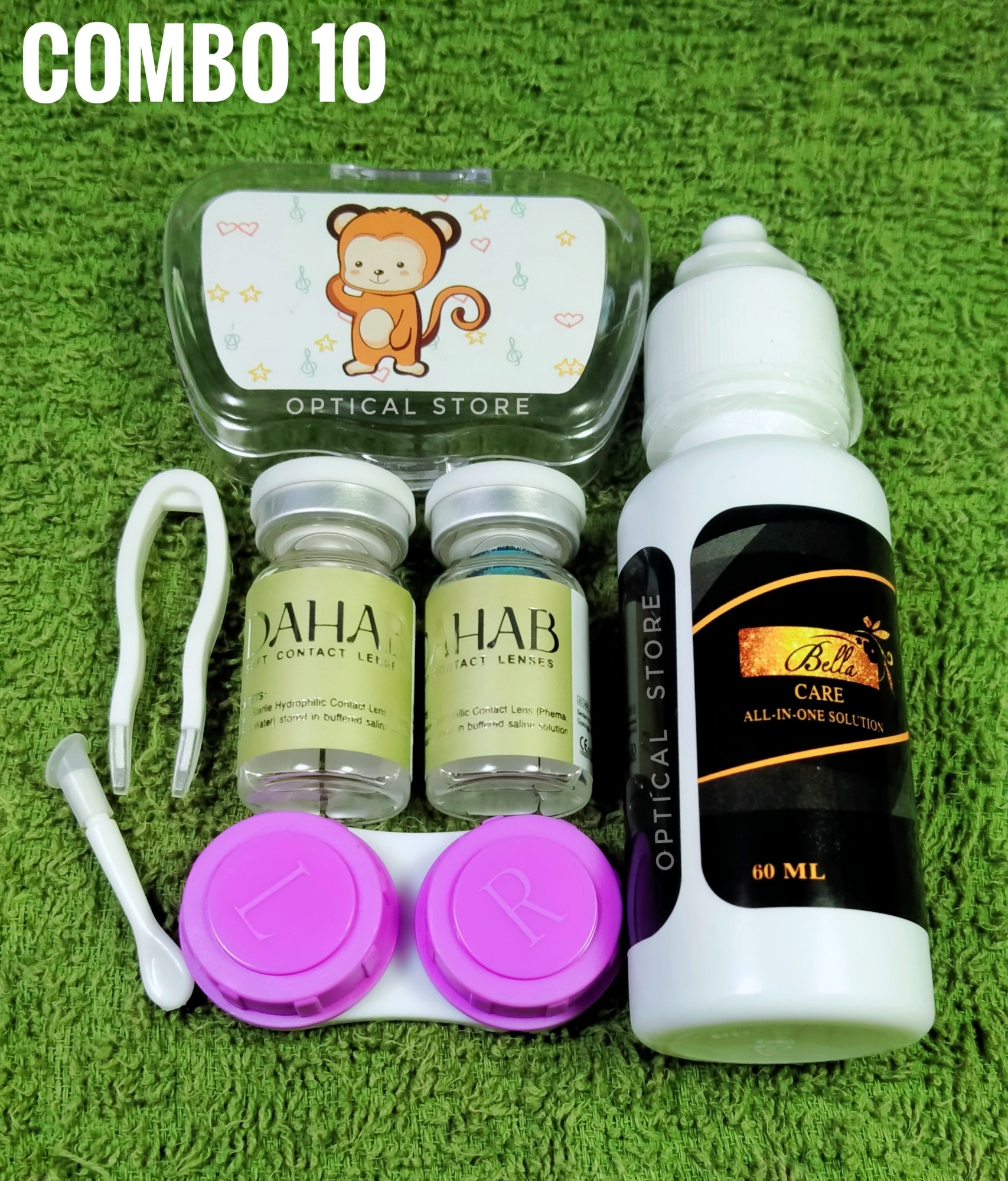 Picture of Dahab Lumirere Blue Color Contact Lens With Solution And Travel Kit Box(Combo Pack).Dahab Gold Collection #lumirerebluecombo
