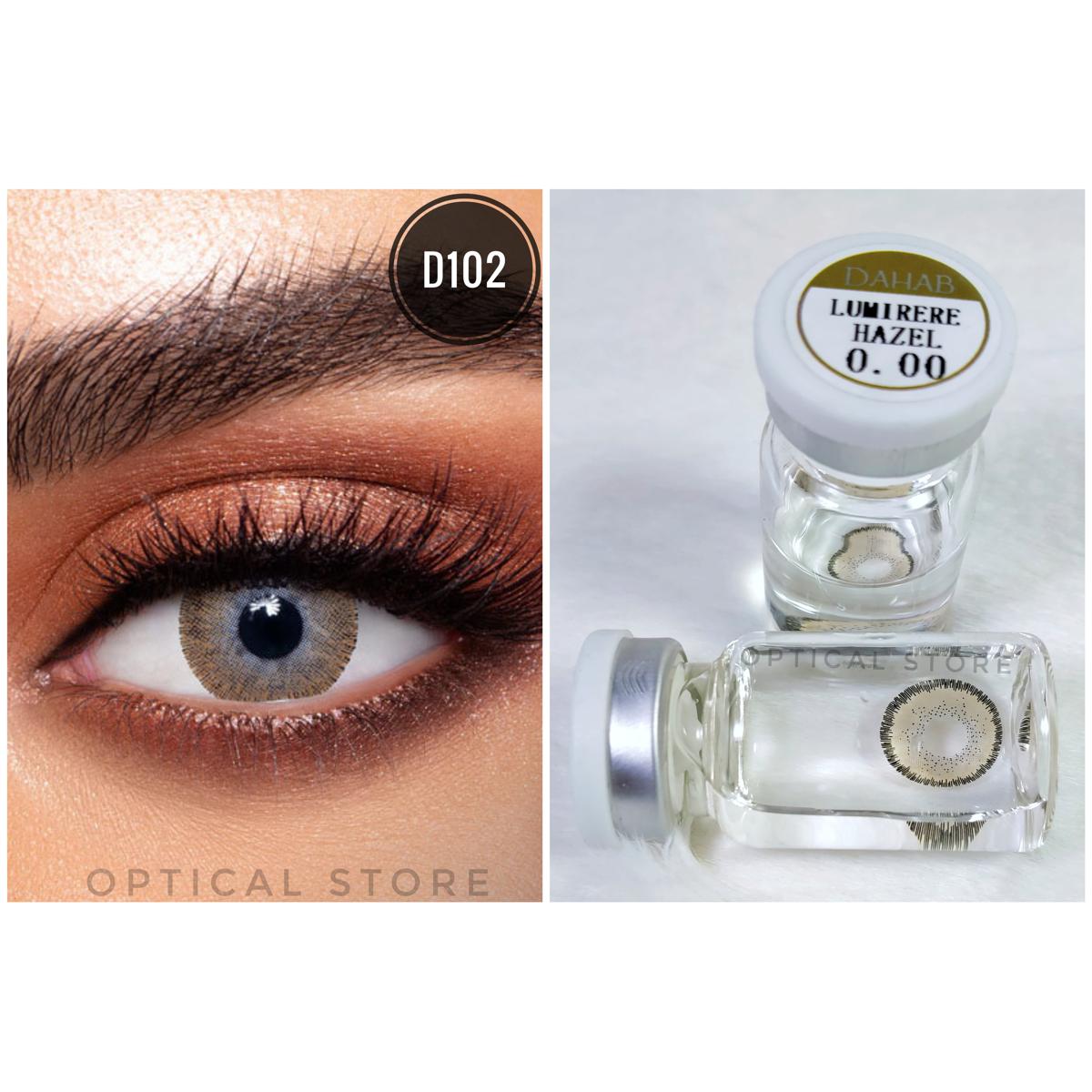 Picture of DAHAB Lumirere Hazel Color Contact lens With Solution Water And Travel Kit Box(Combo Pack). Dahab Gold Collection. #lumirerhazelcombo