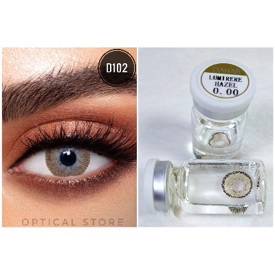Picture of DAHAB Lumirere Hazel Color Contact lens With Solution Water And Travel Kit Box(Combo Pack). Dahab Gold Collection. #lumirerhazelcombo