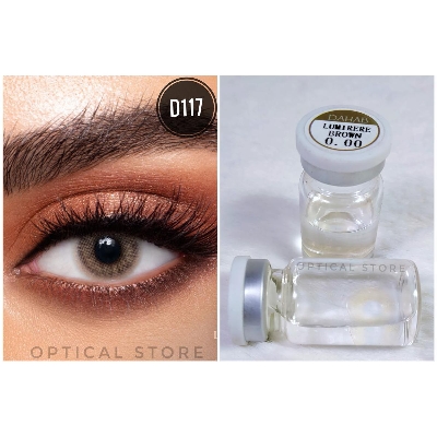Picture of Dahab Lumirere Brown Color Contact lens with 150 ml Solution and Kit Box (Combo set). Dahab Gold Collection. #L.Brown