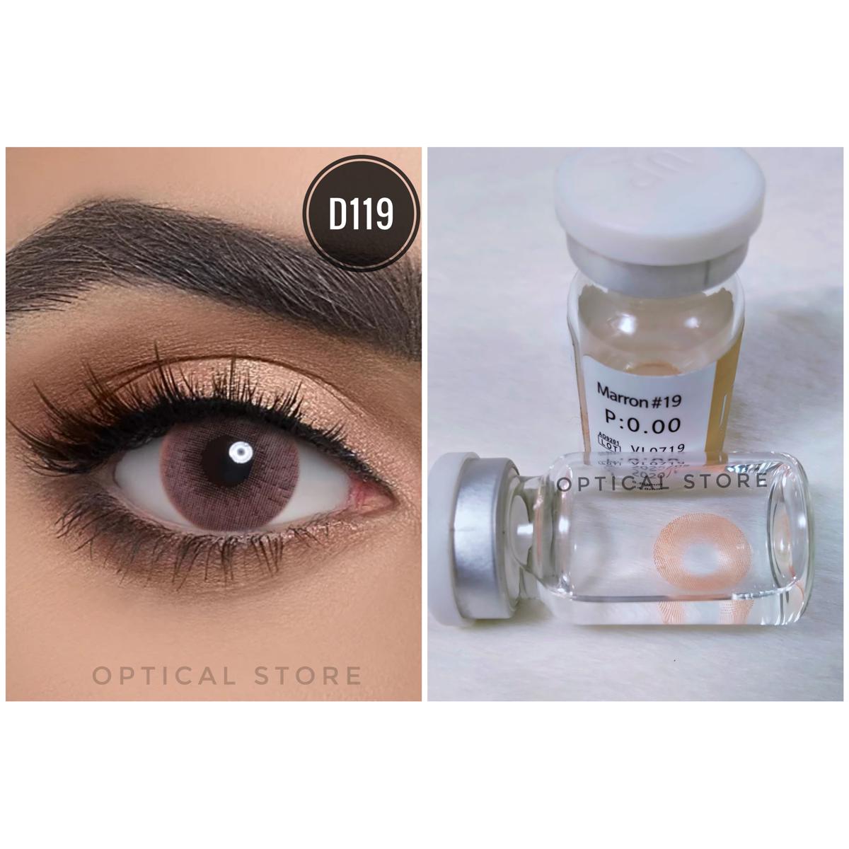 Picture of Dahab Marron Color Contact Lens With 120 ml Solution Water With Kit Box (Combo Set).Dahab Gold Collection. #marron