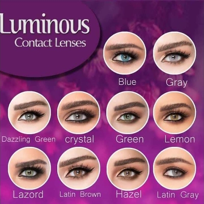 Picture of Luminous Color Contact Lens  Combo SetFor Eye Fashion and makeup Cosmetics. Luminous Color Contact Lens With 120 Ml  solution. #luminous