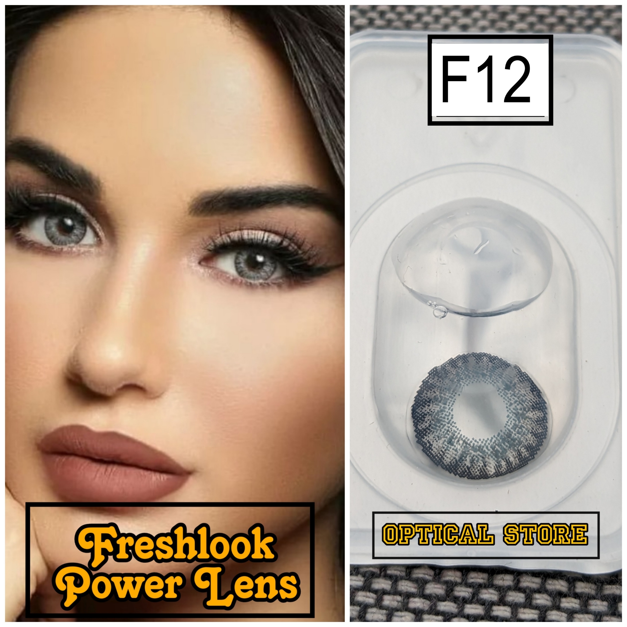 Picture of Freshlook Sterling Gray (Plano & Power)Color Contact Lens with kit box.1 pair Freshlook Colorblends Color contact lens For Eyemakeup/eyefashion. Frehlook Colorblensds Series #Sterlinggray
