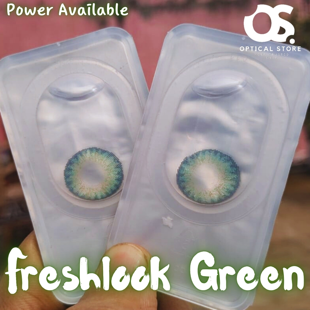Picture of Freshlook Green (Plano & Power)Color Contact Lens with kit box.1 pair Freshlook Colorblends Color contact lens For Eyemakeup/eyefashion. Frehlook Colorblensds Series #freshlookgreen