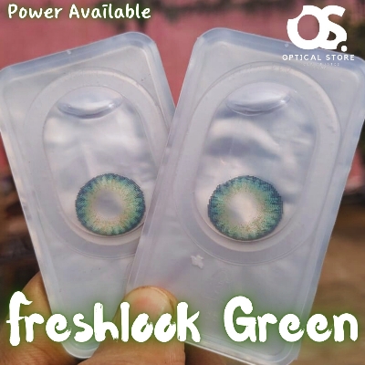 Picture of Freshlook Green (Plano & Power)Color Contact Lens with kit box.1 pair Freshlook Colorblends Color contact lens For Eyemakeup/eyefashion. Frehlook Colorblensds Series #freshlookgreen