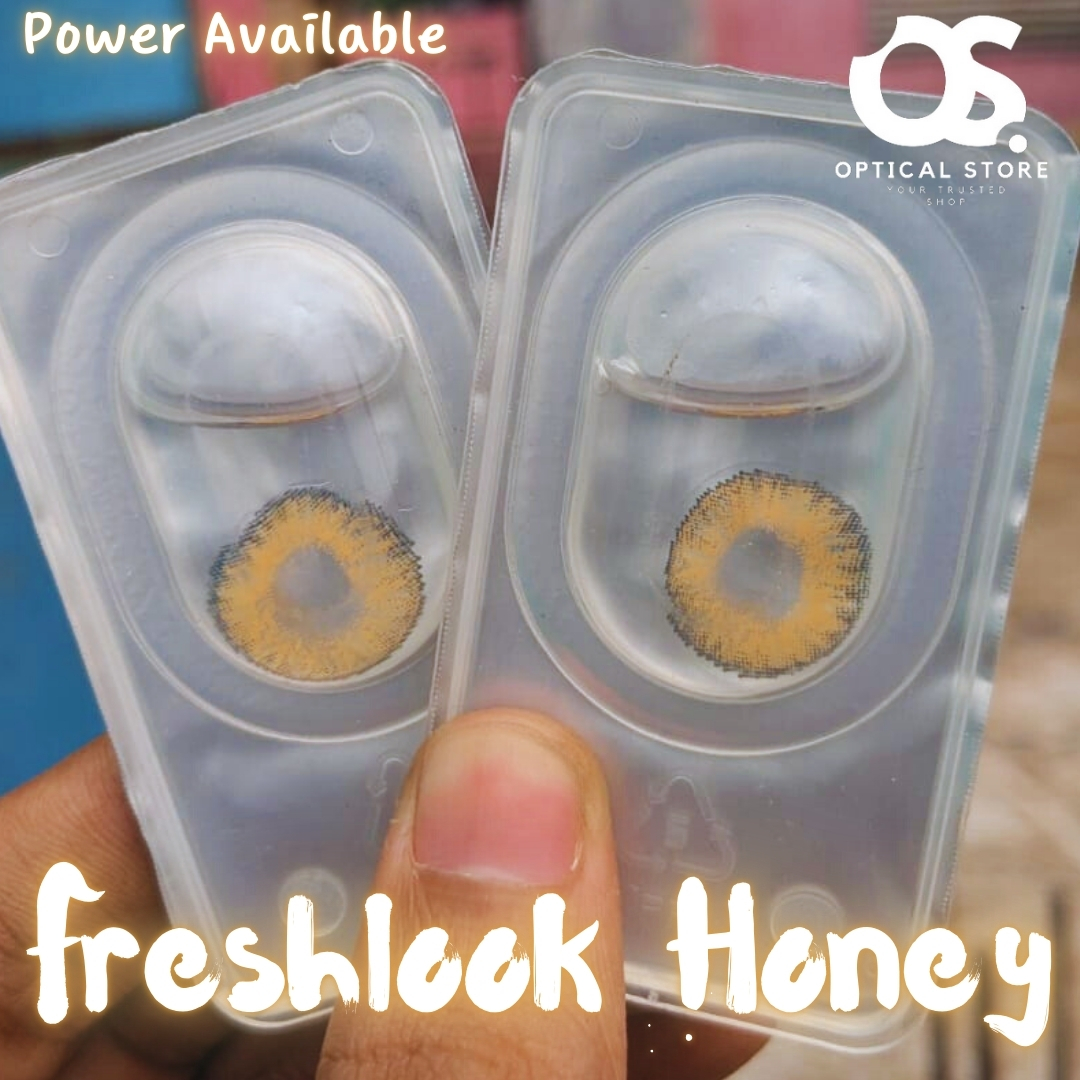 Picture of Freshlook Honey (Plano & Power)Color Contact Lens with kit box.1 pair Freshlook Colorblends Color contact lens For Eyemakeup/eyefashion. Frehlook Colorblensds Series #Honey