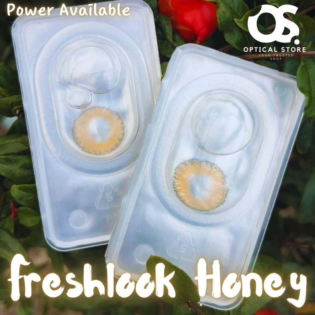Picture of Freshlook Honey (Plano & Power)Color Contact Lens with kit box.1 pair Freshlook Colorblends Color contact lens For Eyemakeup/eyefashion. Frehlook Colorblensds Series #Honey