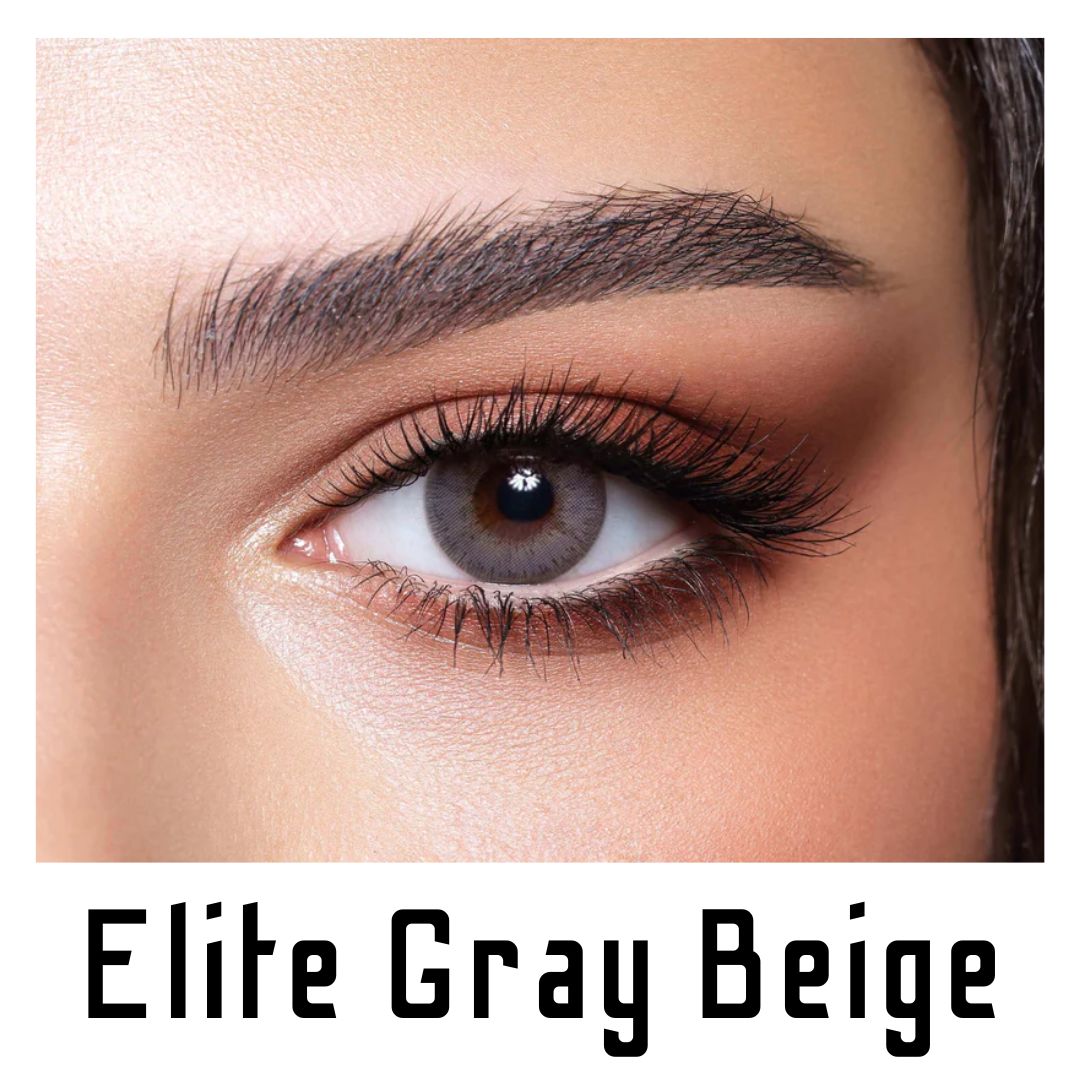 Picture of Bella Gray Beige Color Contact Lens with Regular Kit Box. For men,women/Unisex. Bella Elite Series. #gray.beige
