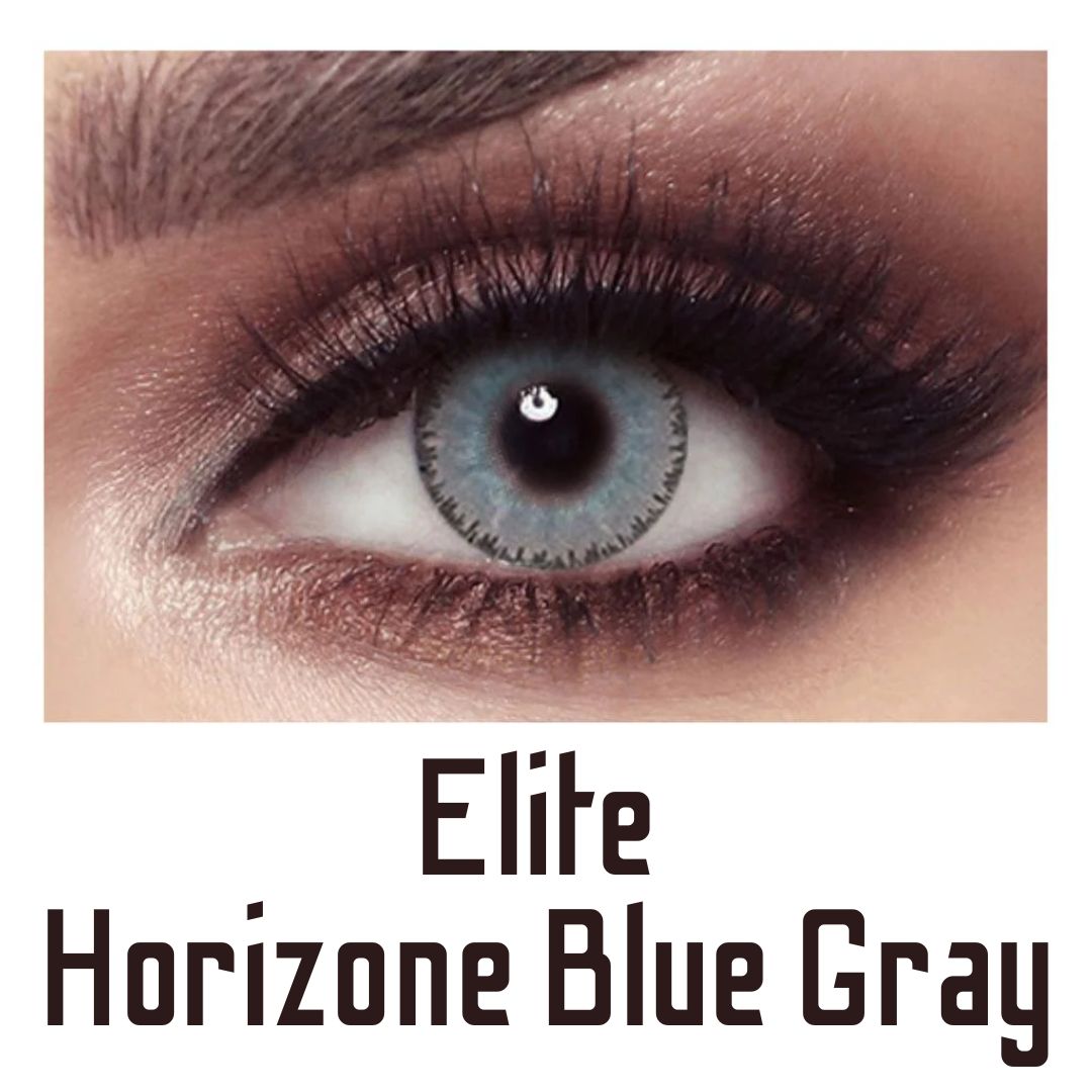 Picture of Bella Horizon Blue Gray Color Contact Lens with Regular Kit Box. For men,women/Unisex. Bella Elite Series. #horizon.Blue..Gray