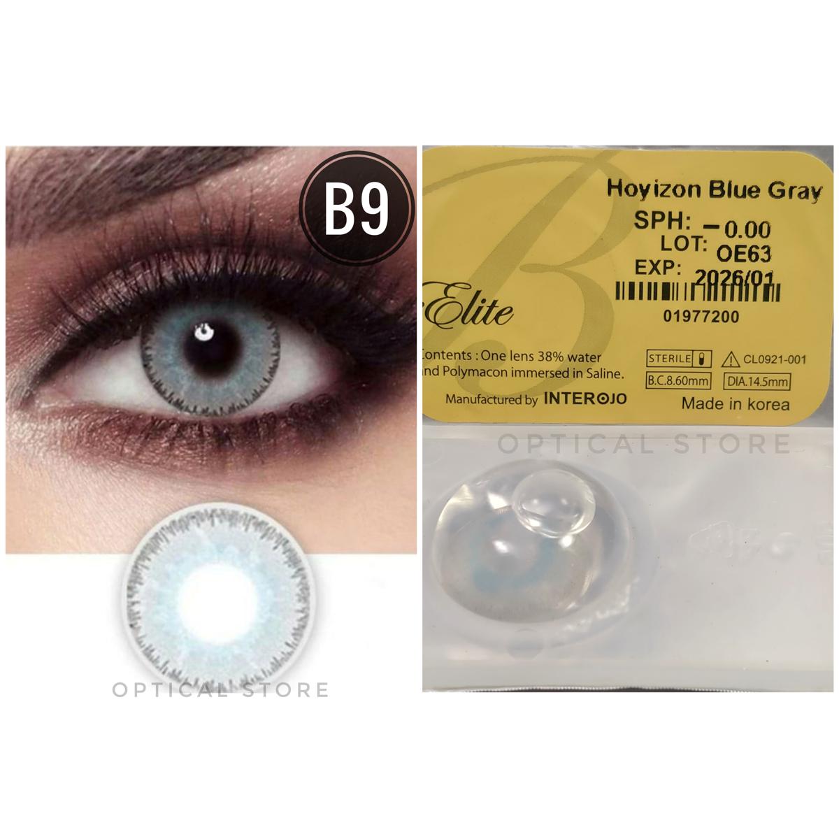 Picture of Bella Horizon Blue Gray Color Contact Lens with Regular Kit Box. For men,women/Unisex. Bella Elite Series. #horizon.Blue..Gray