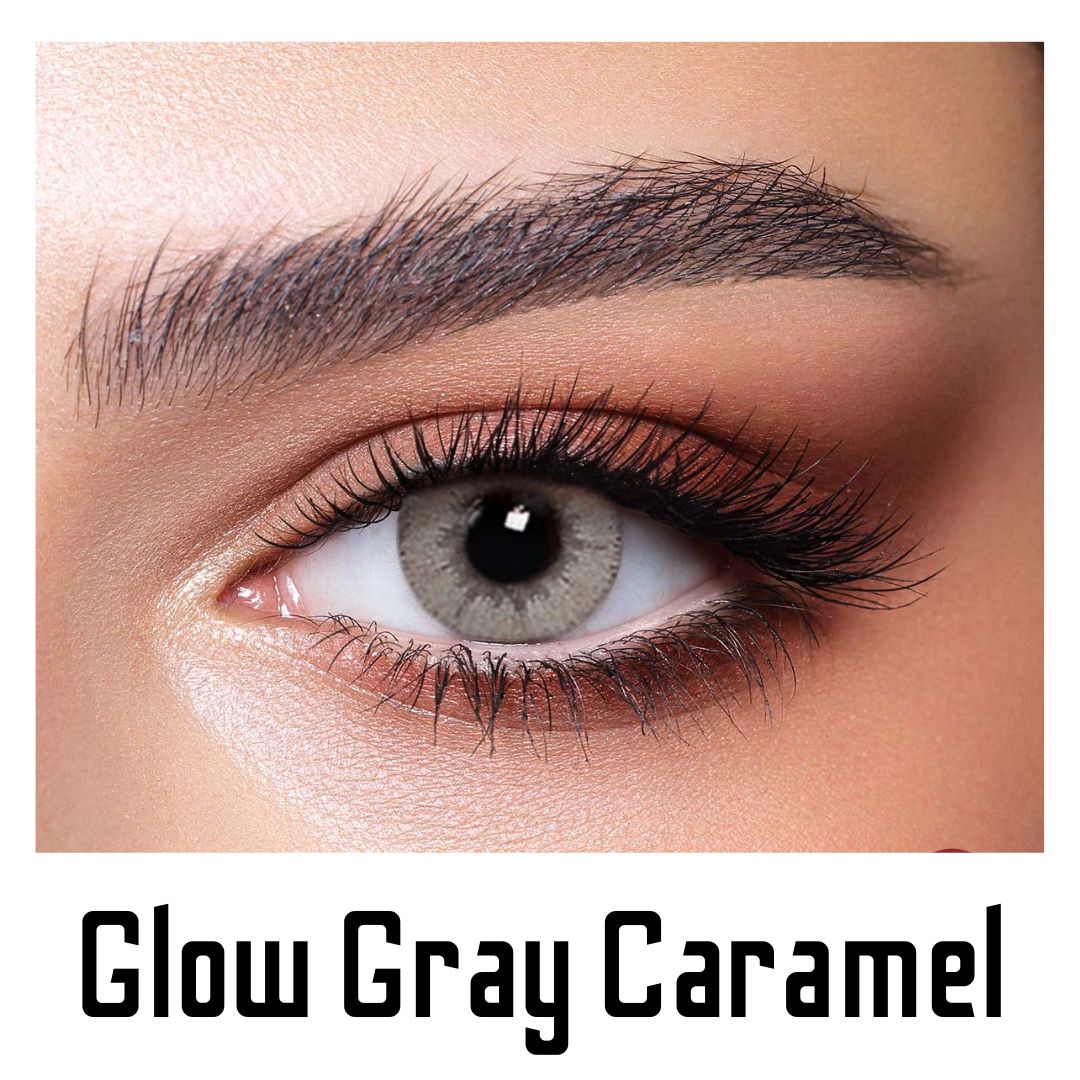 Picture of Bella Gray Caramel Glow Color Contact Lens with Regular Kit Box. For men,women/Unisex. Bella Elite Series. #gray.caramel