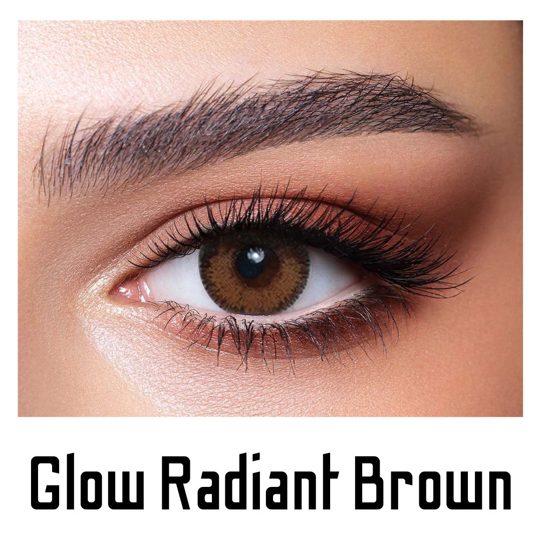Picture of Bella Radiant Brown Glow Color Contact Lens with Regular Kit Box. For men,women/Unisex. Bella Glow Series. #Radiant.Brown