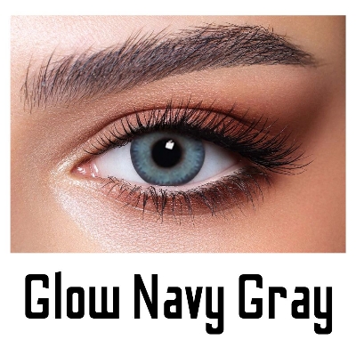 Picture of Bella Navy Gray Glow Color Contact Lens with Regular Kit Box. For men,women/Unisex. Bella Glow Series. #navy.gray