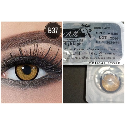 Picture of Bella Cool Hazel Highlight Color Contact Lens with Regular Kit Box. For men,women/Unisex. Bella Highlight Series. #cool.hazel
