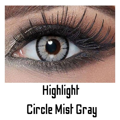 Picture of Bella Circle Mist Gray Highlight Color Contact Lens with Regular Kit Box. For men,women/Unisex. Bella Highlight Series. #Circle.mist.gray