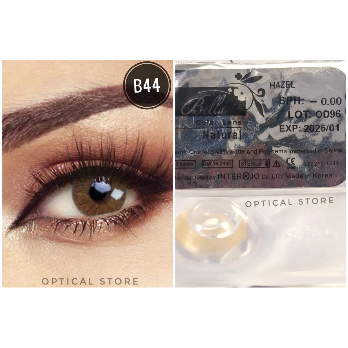 Picture of Bella Hazel Natural Color Contact Lens with Regular Kit Box. For men,women/Unisex. Bella Natural Series. #natural.hazel