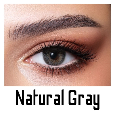 Picture of Bella Gray Natural Color Contact Lens with Regular Kit Box. For men,women/Unisex. Bella Natural Series. #natural.gray