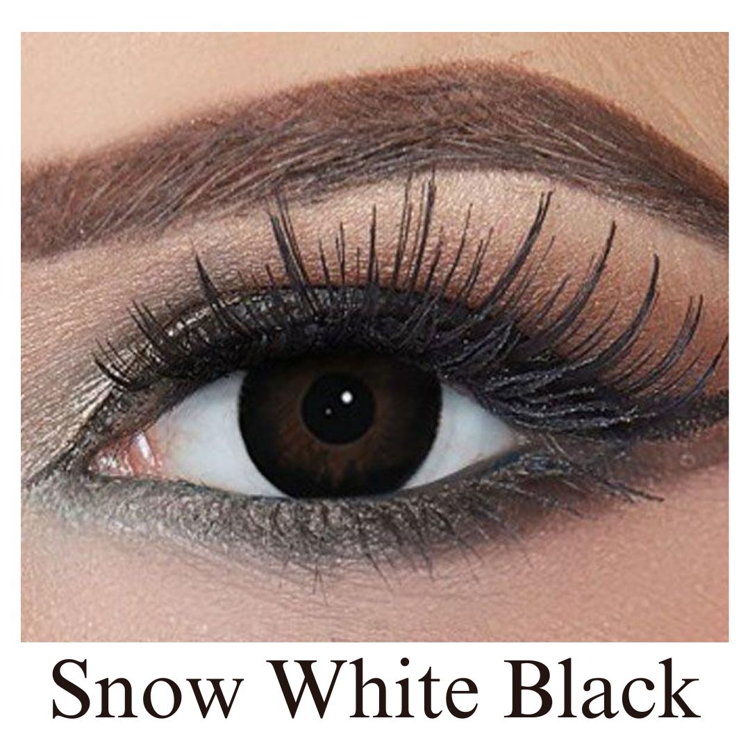 Picture of Bella Black Snow White Color Contact Lens with Regular Kit Box. For men,women/Unisex. Bella Snow White Series. #sw.Black