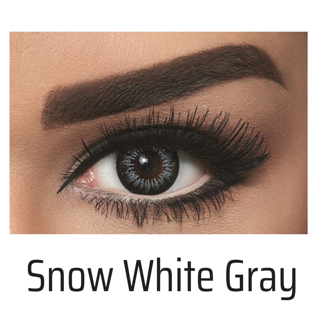 Picture of Bella Gray Snow White Color Contact Lens with Regular Kit Box. For men,women/Unisex. Bella Snow White Series. #sw.gray