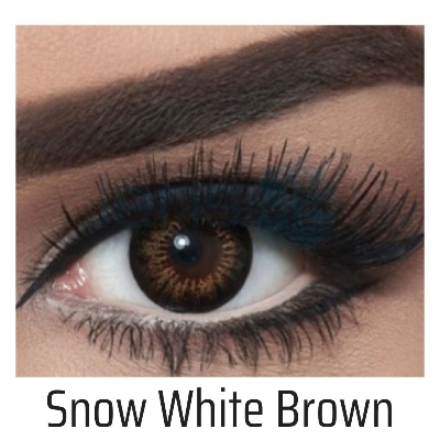 Picture of Bella Brown Snow White Color Contact Lens with Regular Kit Box. For men,women/Unisex. Bella Snow White Series.  #sw.brown
