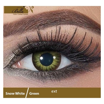 Picture of Bella Green Snow White Color Contact Lens with Regular Kit Box. For men,women/Unisex. Bella Snow White Series. #sw.green