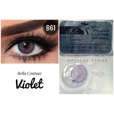 Picture of Bella Violet Contour Color Contact Lens with Regular Kit Box. For men,women/Unisex. Bella Contour Series. #c.violet