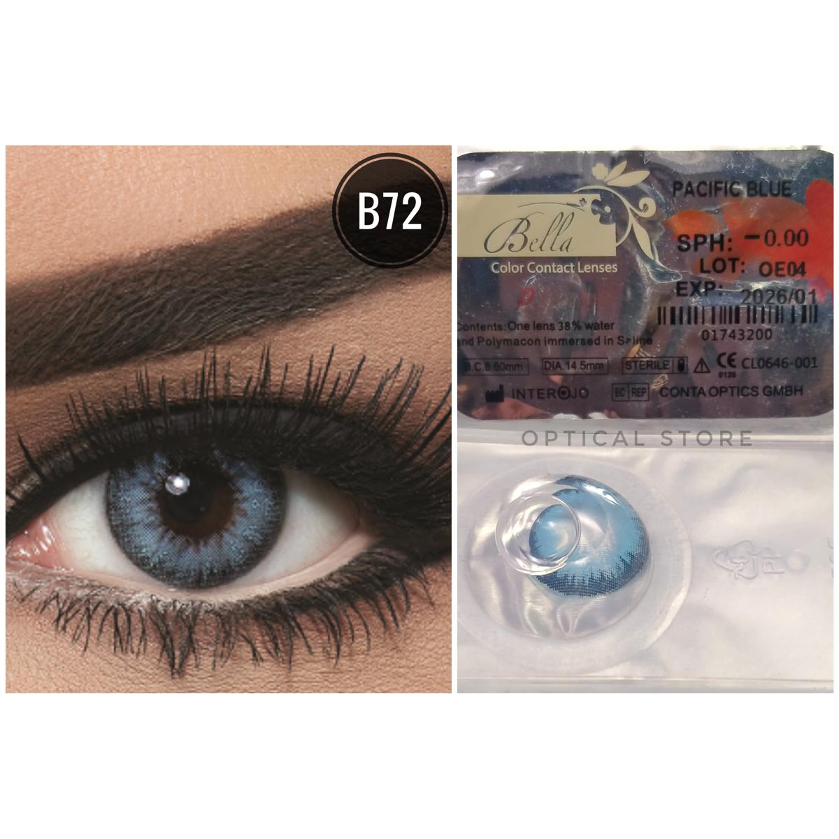 Picture of Bella Pacific Blue Diamond Color Contact Lens with Regular Kit Box. For men,women/Unisex. Bella Diamond Series. #pacific.blue