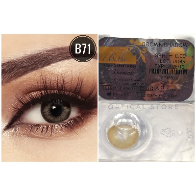 Picture of Bella Brown Shadow Diamond Color Contact Lens with Regular Kit Box. For men,women/Unisex. Bella Diamond Series.. #brown.shadow