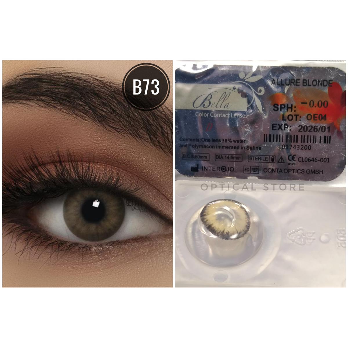 Picture of Bella Allure Blonde Diamond Color Contact Lens with Regular Kit Box. For men,women/Unisex. Bella Diamond Series. #allure.blonde