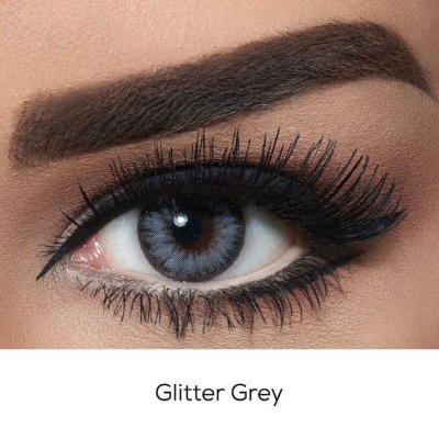 Picture of Bella Glitter Grey Diamond contact lens with kit box B77