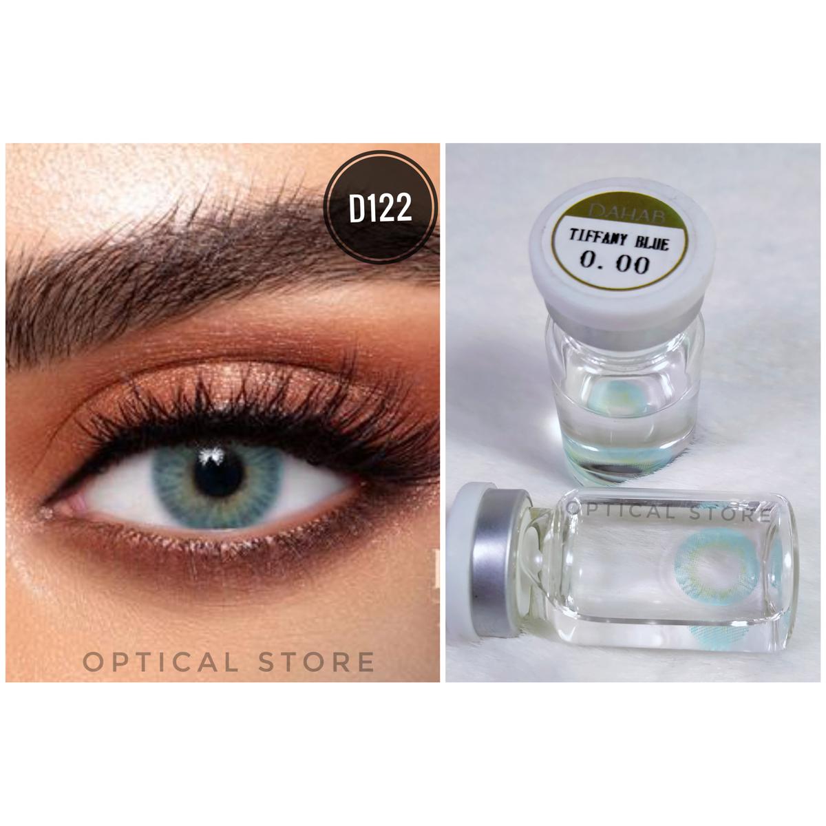 Picture of DAHAB Tiffany Blue Color contact lens with Regular kit box. Dahab Gold Collection. #tiffany.blue