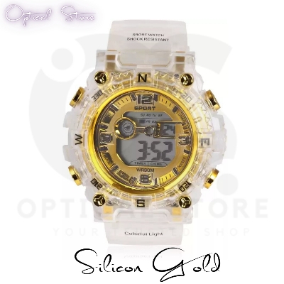 Picture of Silicone Boys Digital Sports Red Watch Fashionable Sports Watch For Men-White w14