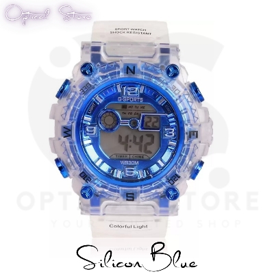 Picture of Silicone Boys Digital Sports Red Watch Fashionable Sports Watch For Men-White w14