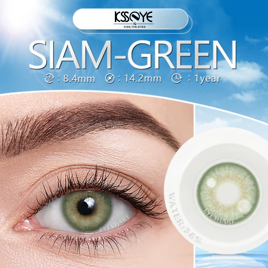 Picture of New Ksseye Siam/Pola Green Color Contact Lens With Regular Kit Box For Men And Women. 1 Pair Ksseye Color Contact Lens For Eye Makeup Cosmetics. Ksseye Pola Series. #pola