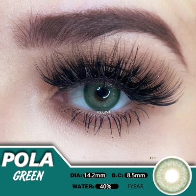 Picture of KSSEYE Pola Green Color Contact Lens with Regular Kit Box.For Men,Women/Unisex. Ksseye Pola Series. #polagreen