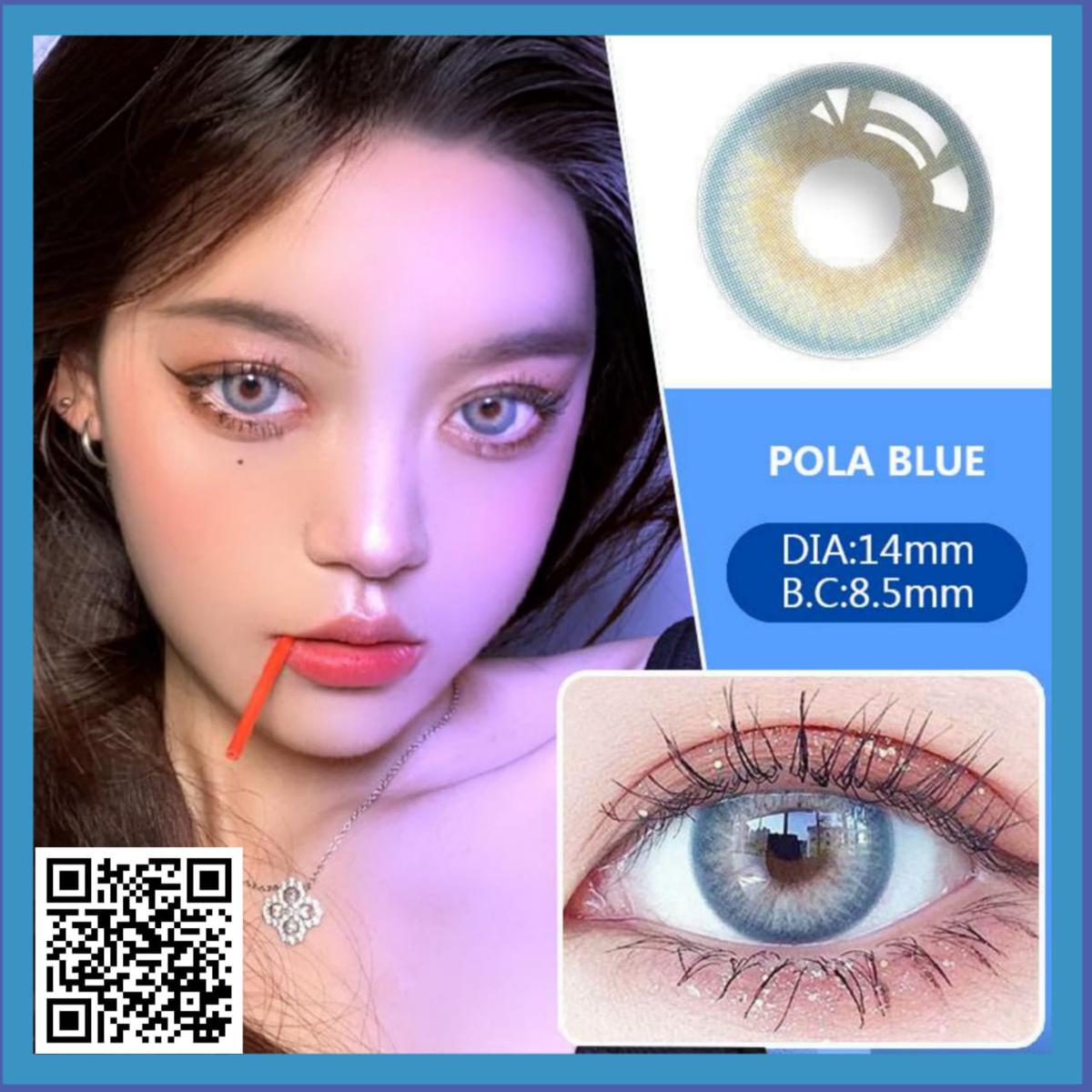 Picture of KSSEYE Pola Blue Color Contact Lens with regular kit box. Ksseye Pola Series. #polablue
