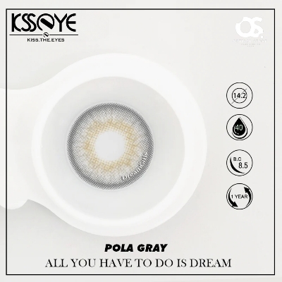 Picture of KSSEYE Pola Gray Color  Contact Lens with Regular Kit Box for men,women/unisex.Ksseye Pola Series. #polaGray