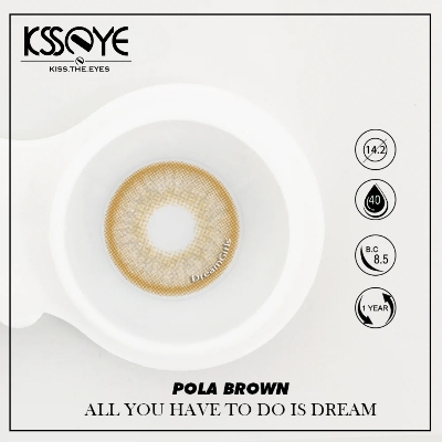 Picture of KSSEYE Pola Brown Color Contact Lens with Regular kit box.For Men & Women/Unisex. Ksseye Pola Series. #polabrown
