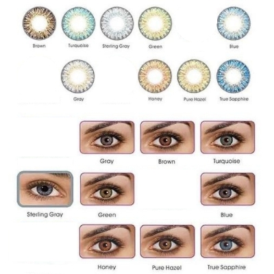 Picture of New Freshlook Power (-1.00 ~ 6.00 FP) Color Contact Lens with 120ml Solution and Travel Kit Box(Twizzer,Applicator and Mirror. 1pair Freshlook Power Color Contact lens for eyes problem/clear vision and Eye fashion. Freshlook Colorblends Series. #power