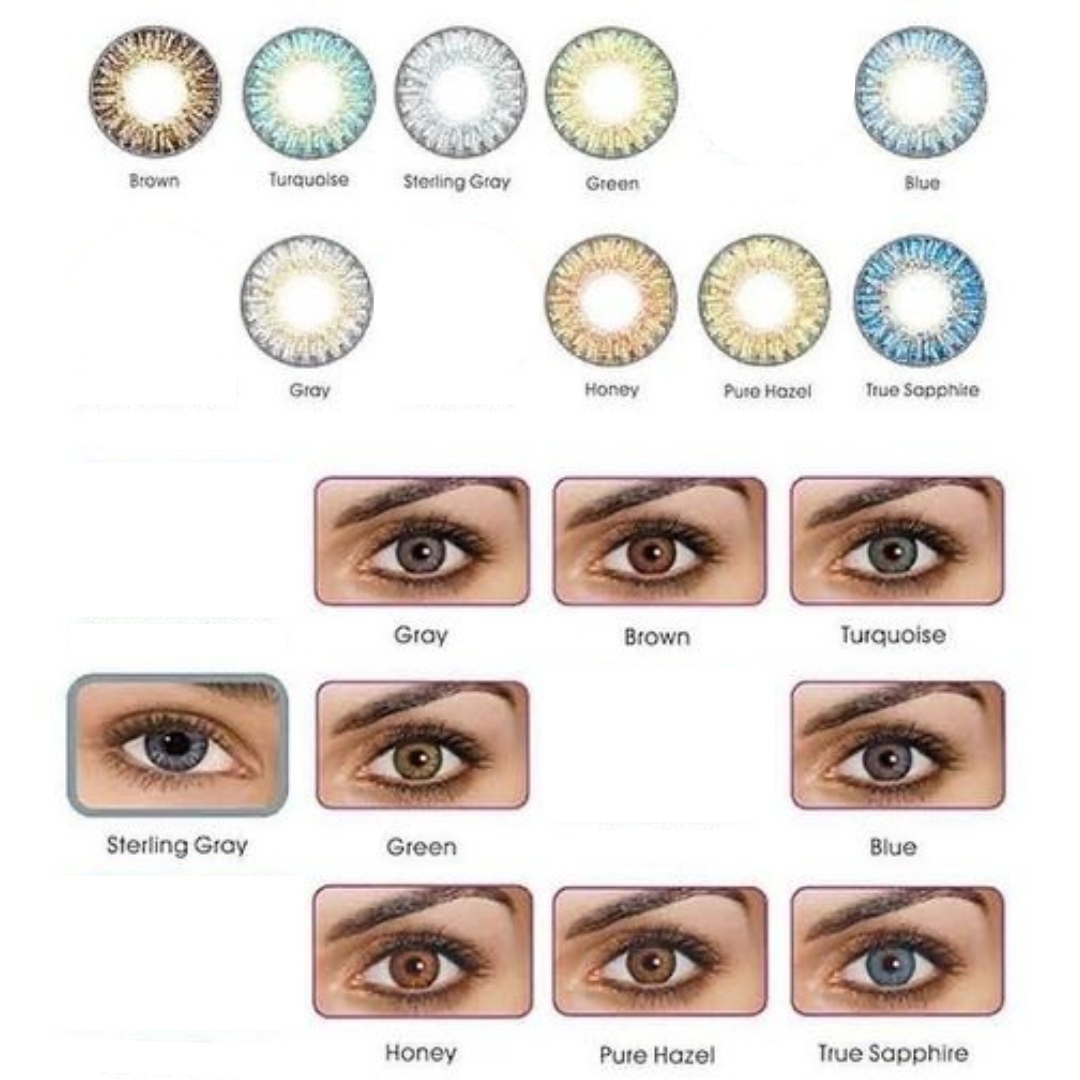 Picture of New Freshlook Power (-1.00 ~ 6.00 FP) Color Contact Lens with 120ml Solution and Travel Kit Box(Twizzer,Applicator and Mirror. 1pair Freshlook Power Color Contact lens for eyes problem/clear vision and Eye fashion. Freshlook Colorblends Series. #power
