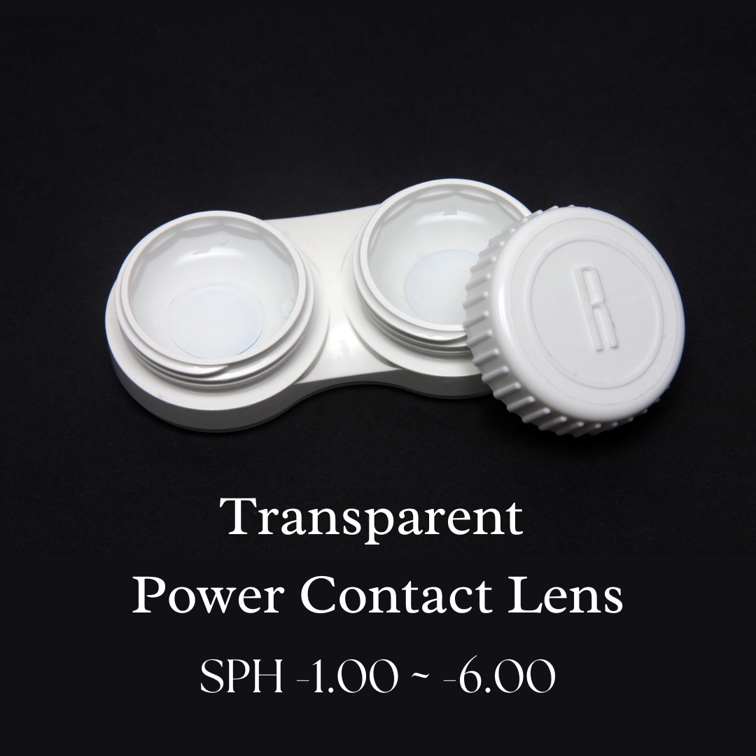 Picture of New Transparent Power (Sph-1.00 ~ 6.00) Contact Lens with 120 ml Solution and Travel Kit Box (Lens Case).1pair Transparent Power Contact Lens For Clear Vision/Eye problem #transparent