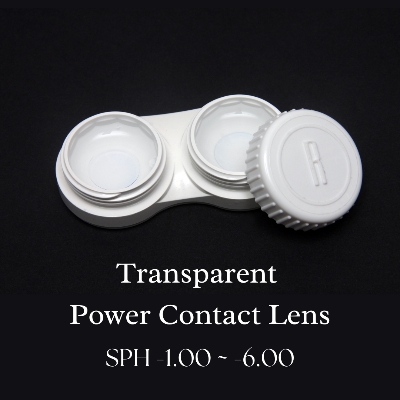 Picture of New Transparent Power (Sph-1.00 ~ 6.00) Contact Lens with 120 ml Solution and Travel Kit Box (Lens Case).1pair Transparent Power Contact Lens For Clear Vision/Eye problem #transparent