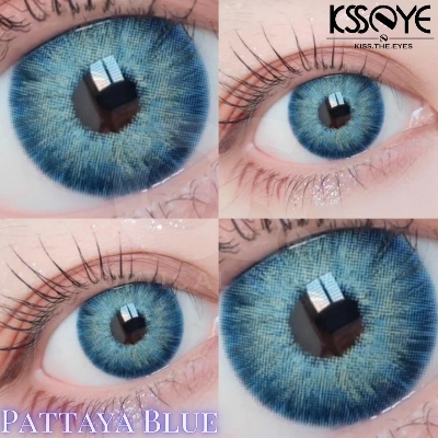 Picture of KSSEYE Pattaya Blue Color Contact Lens with Regular kit box.For Men,women/Unisex. Ksseye Pattaya Series. #pattayablue